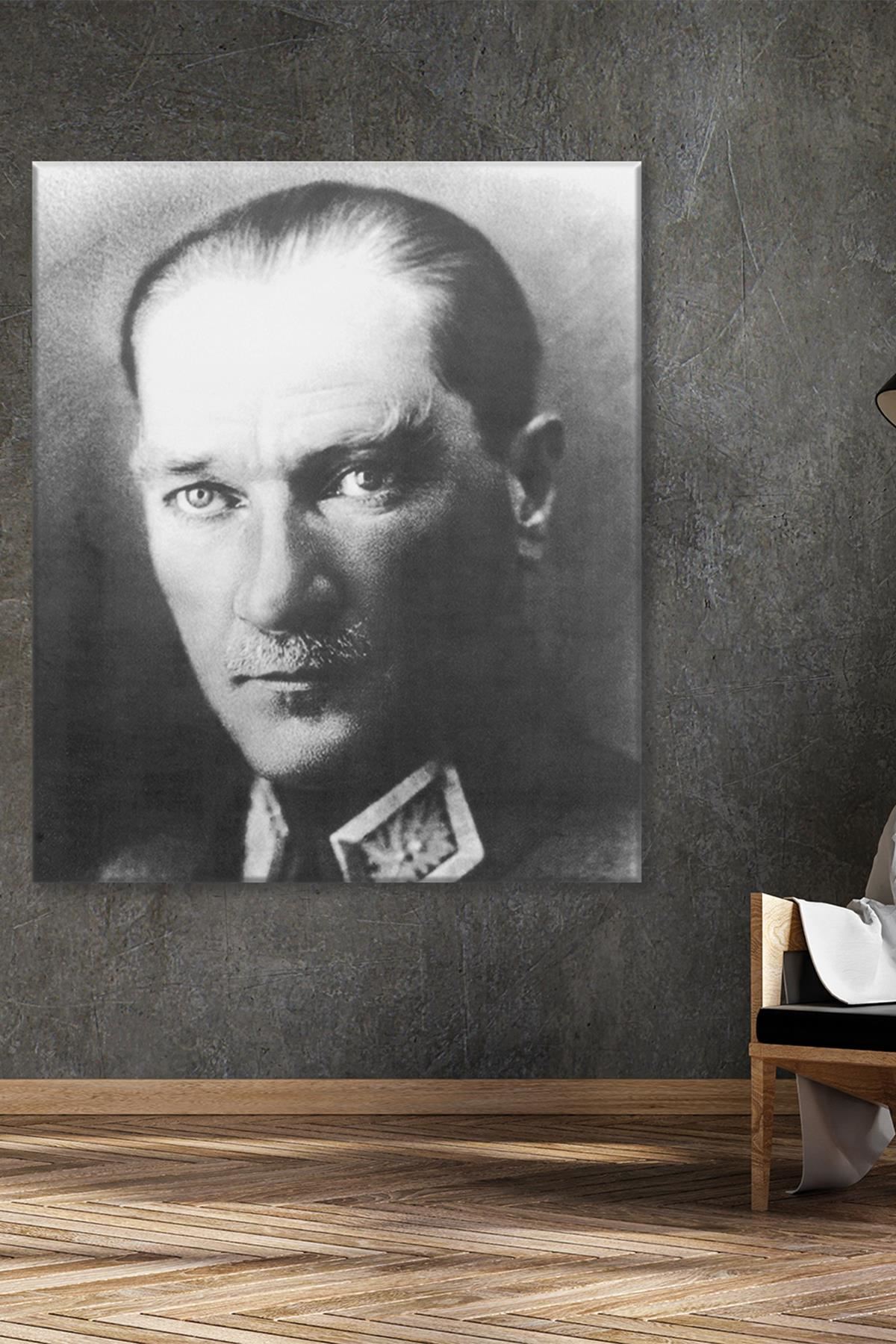 Mustara Kemal Atatürk Portresi Kanvas Duvar Tablo 221517