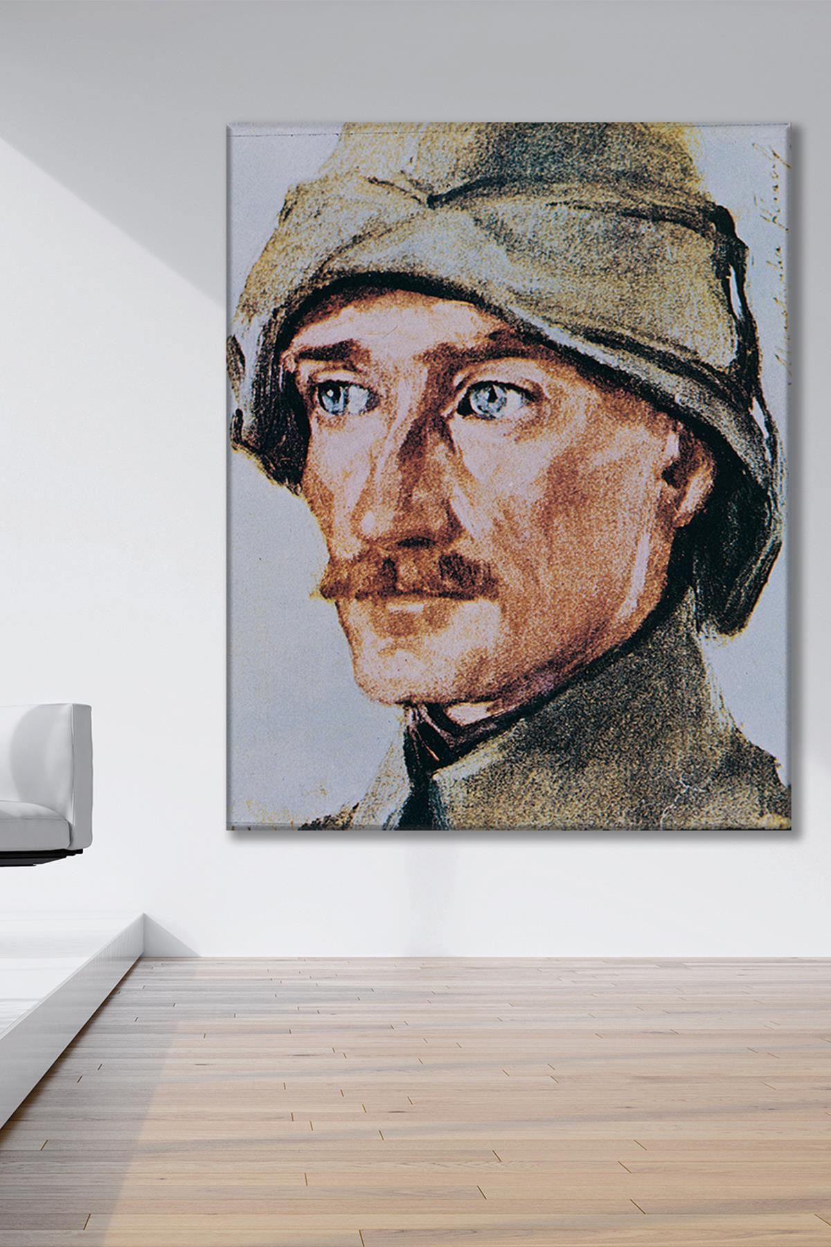 Wilhelm Victor Krausz'un Yaptığı Mustafa Kemal'in İlk Portresi Kanvas Duvar Tablo 221555