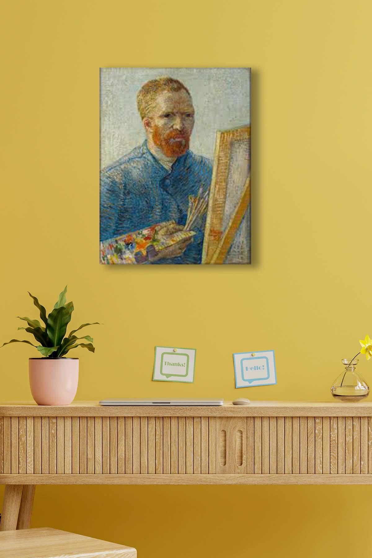 Vincent van Gogh -  Self Portrait as a Painter 1887-1888 - 106042 -  Dekoratif Duvar Kanvas Tablo