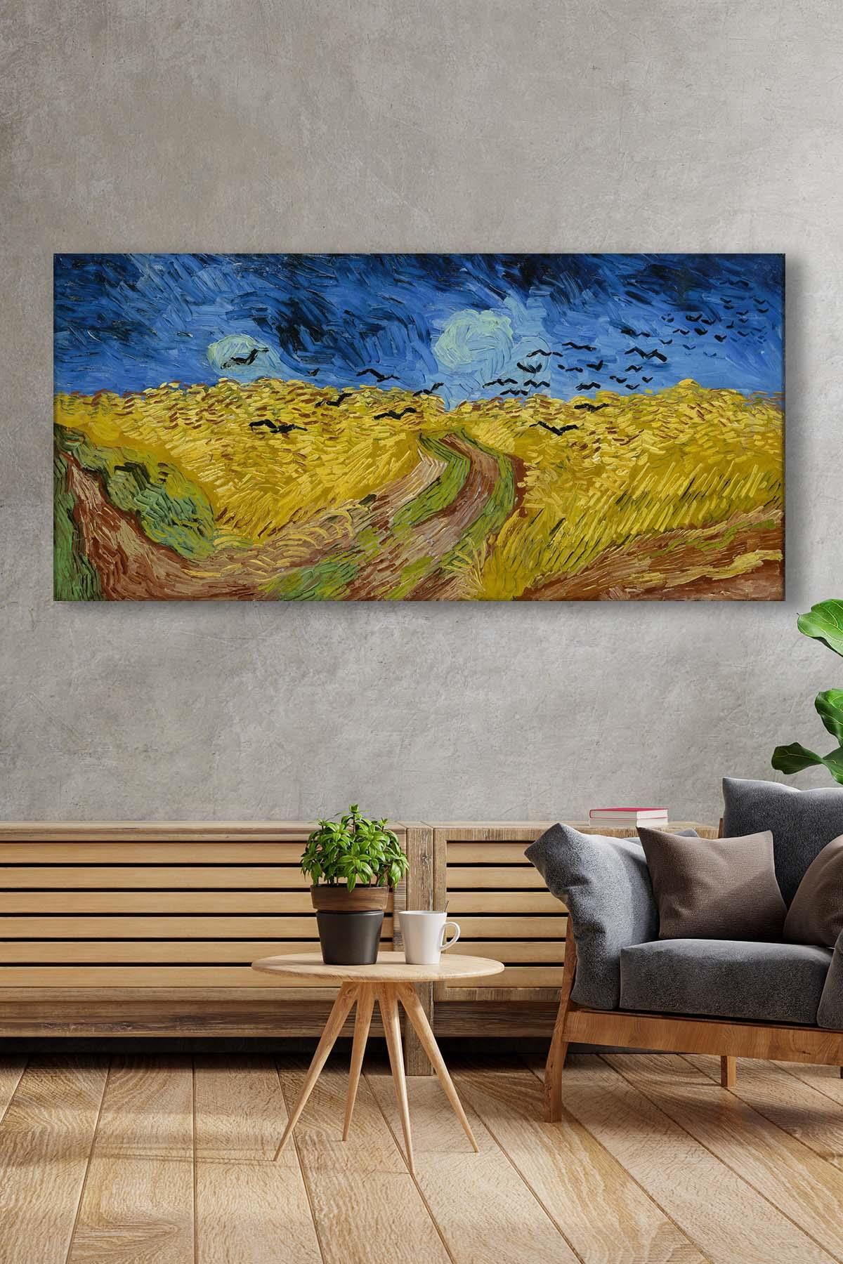 Vincent van Gogh - Wheatfield With Crows  - 106012 -  Dekoratif Duvar Kanvas Tablo