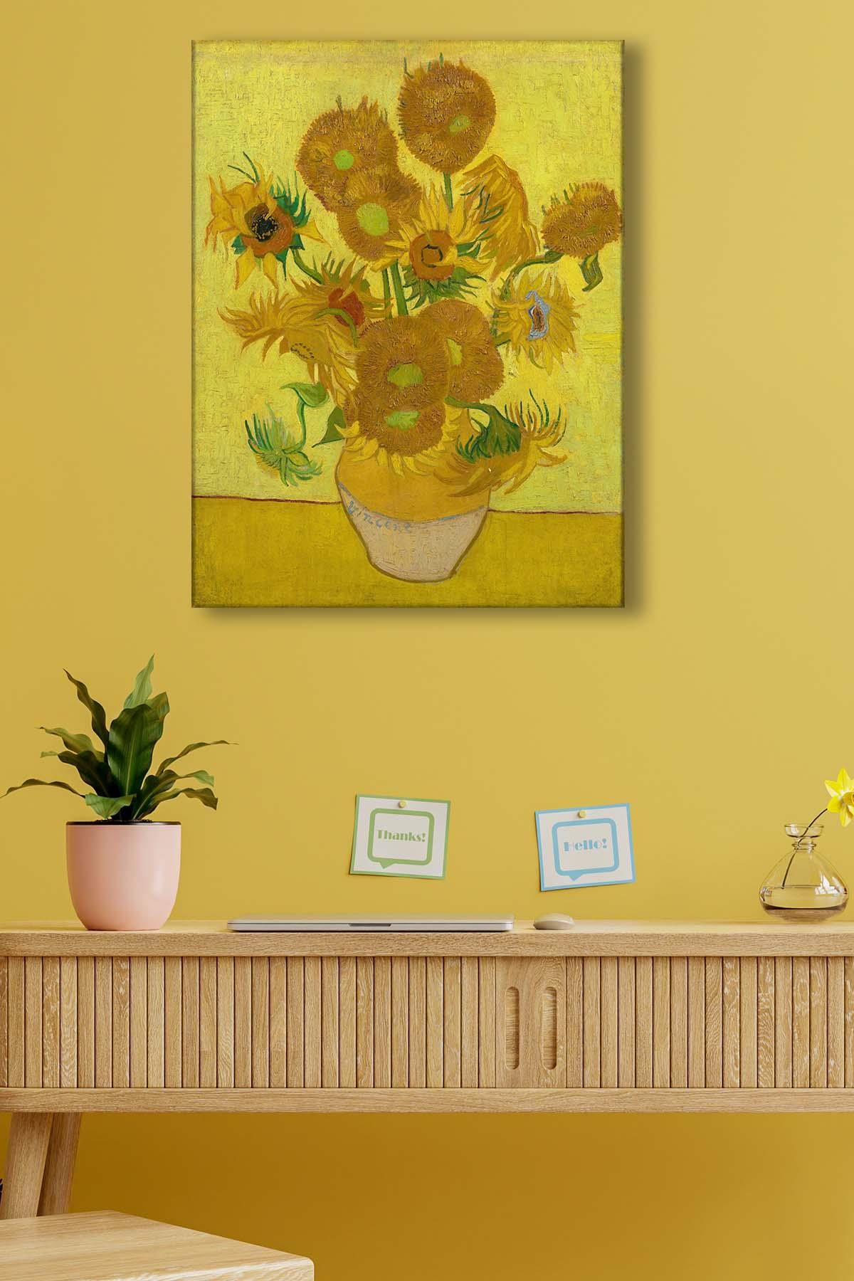 Vincent van Gogh - Sunflowers - 106021 -  Dekoratif Duvar Kanvas Tablo