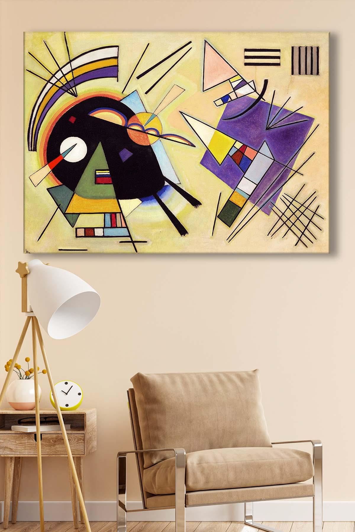 Wassily Kandinsky - Black and Violet  - 106158 -  Dekoratif Duvar Kanvas Tablo