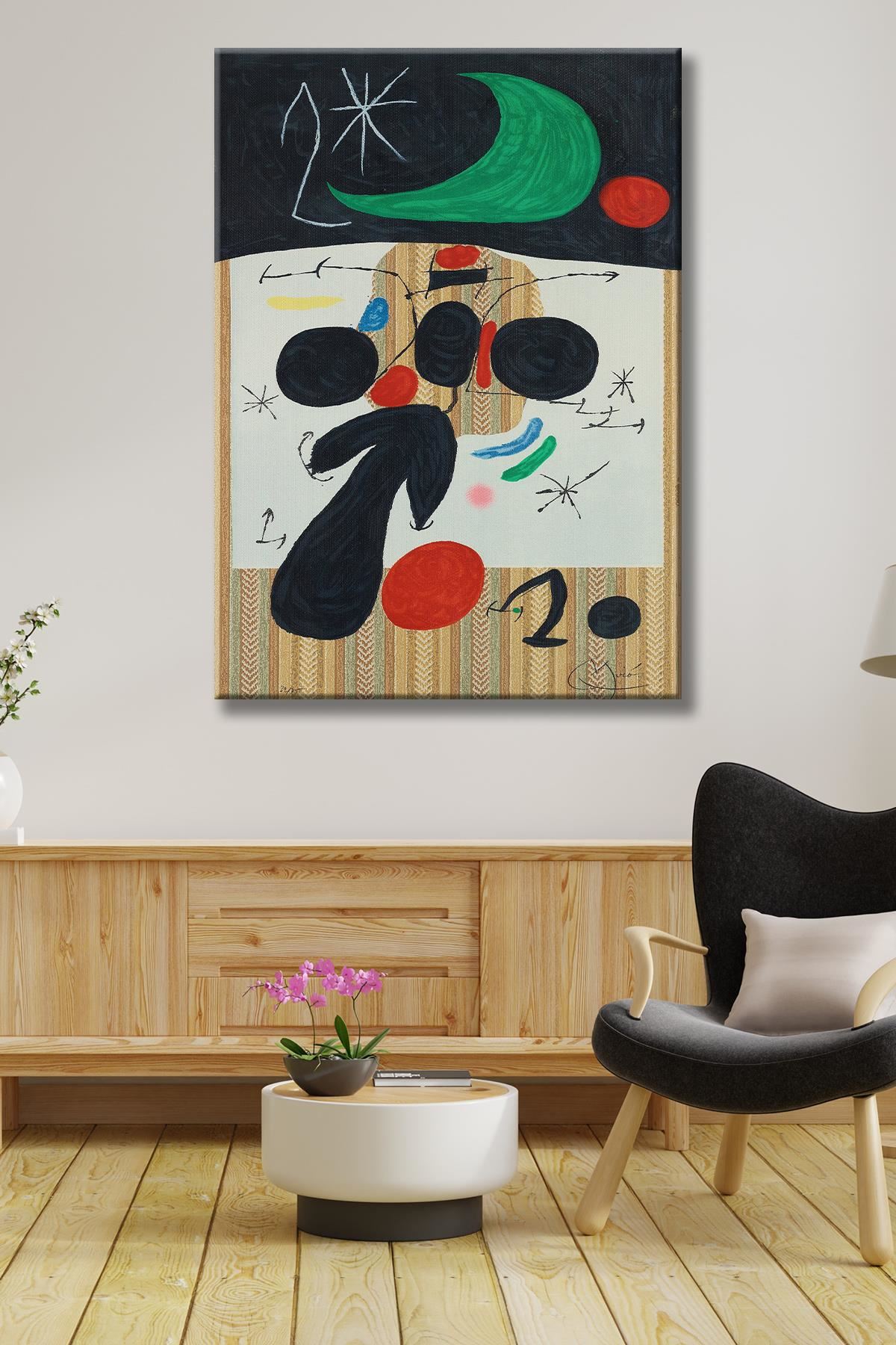 Joan Miro - Interieur et Nuit  - 106243 -  Dekoratif Duvar Kanvas Tablo