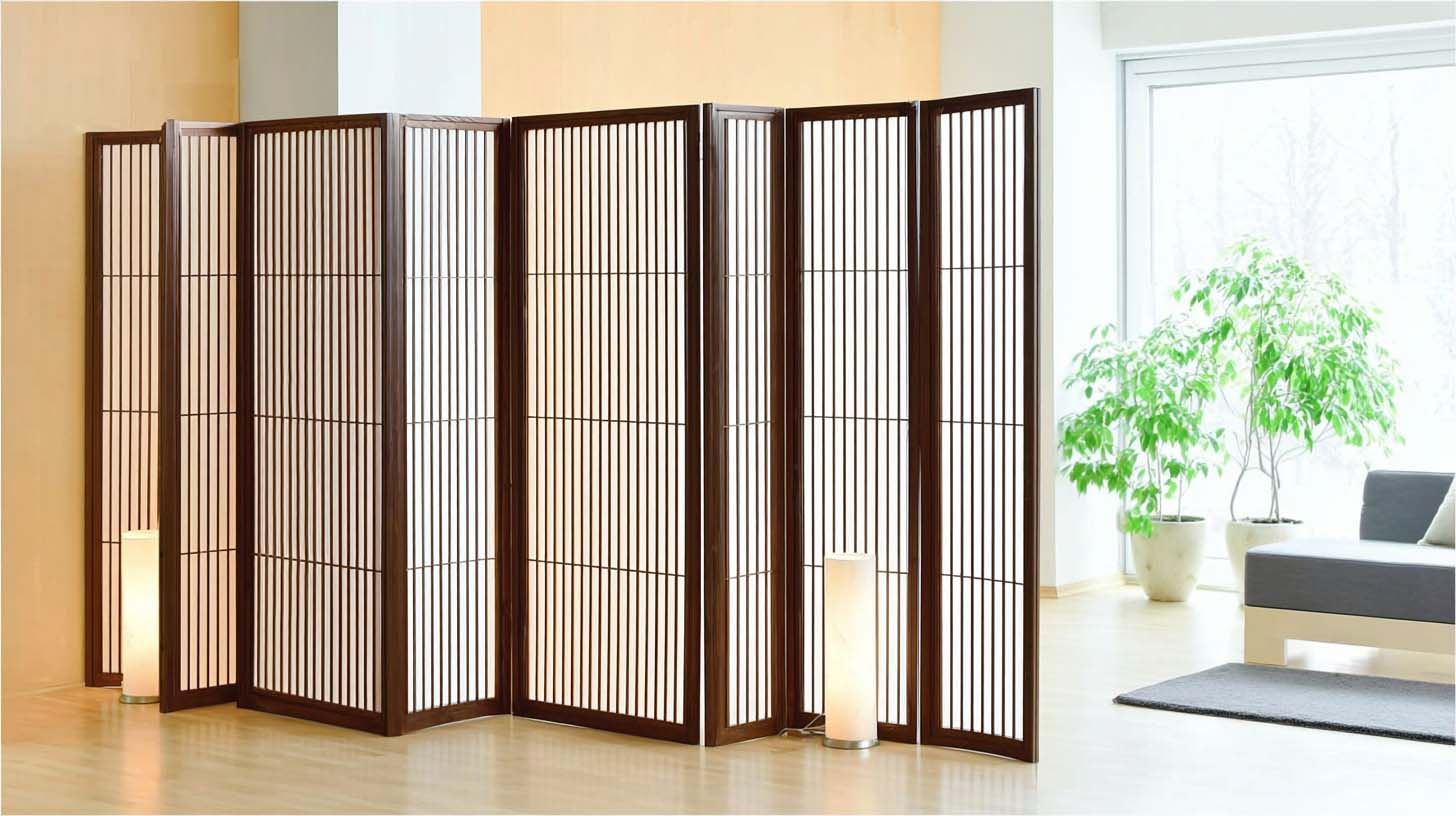 Doğal Ahşap Japon Stil Sakura Ağacı Paravan Seperatör Oda Bölme