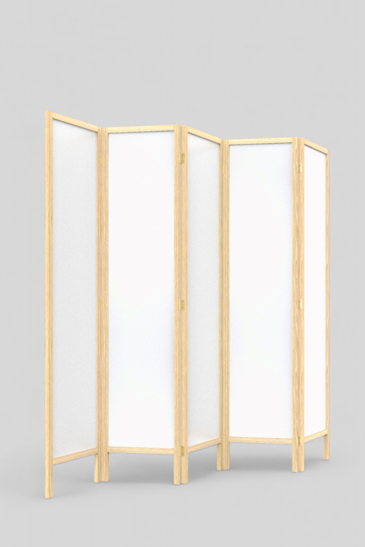 Ahşap Akordiyon Paravan | Doğal Ahşap Çerçeveli, 5 Kanat Bölme Paneli