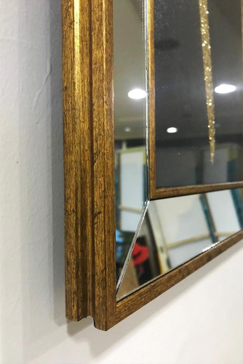 Elif Lam Mim Antik Altın Ayna Çerçeveli Simli Lüks Takım Tablo 56987