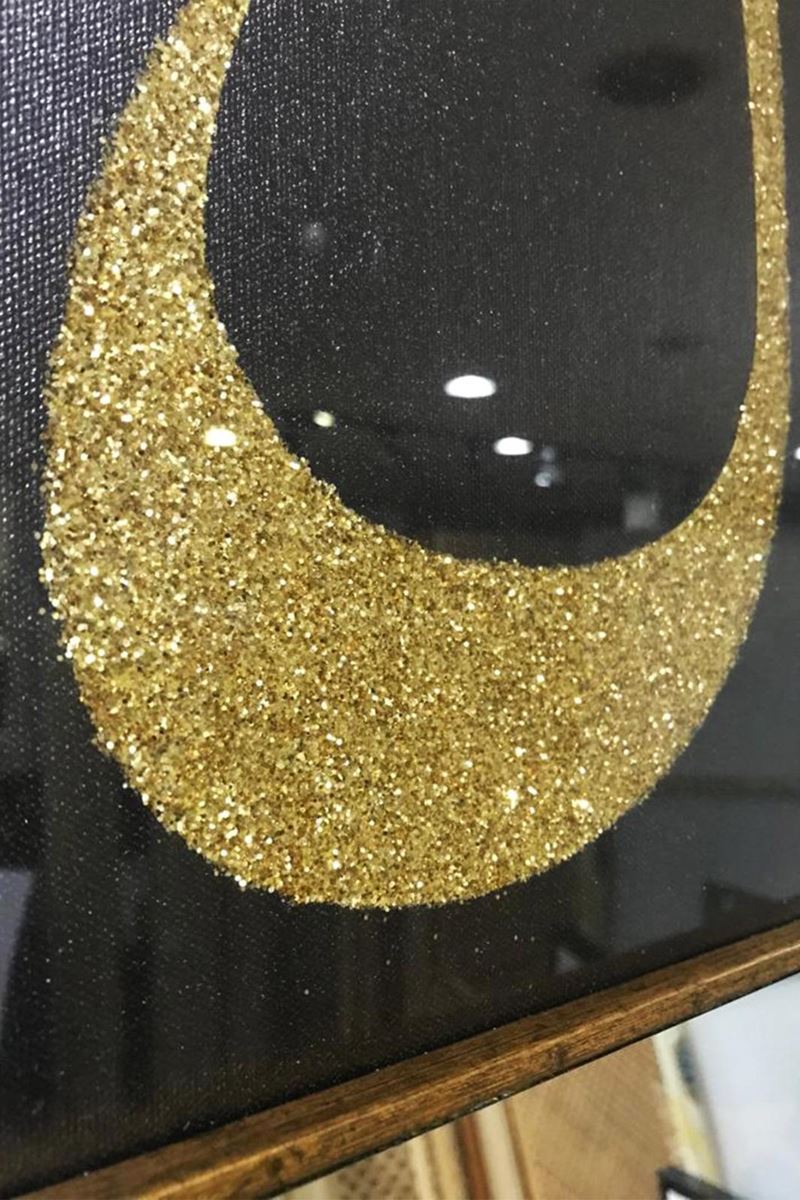 Elif Lam Mim Antik Altın Ayna Çerçeveli Simli Lüks Takım Tablo 56987