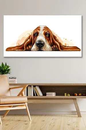 Uzun Kulaklı Köpek  Kanvas Duvar Tablo 4452414