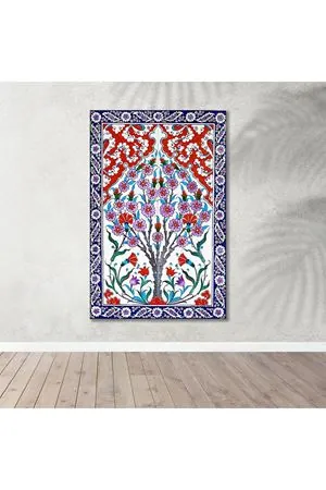 Çini Ağaç Dini Art Kanvas Tablo 2221642