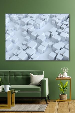 Büyük Küçük Kare 3 Boyutlu Kutular Art KanvasTablo 2221554
