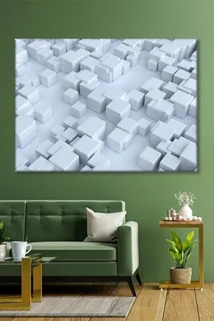 Büyük Küçük Kare 3 Boyutlu Kutular Art KanvasTablo 2221554