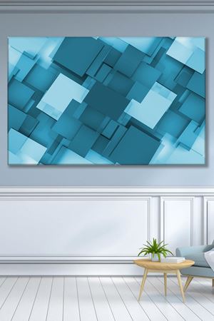Mavi Karışık 3 Boyutlu Plazma Art Kanvas Tablo 2221565