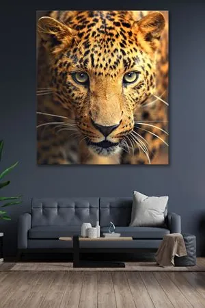 Avına Odaklanmış Leopar Kanvas Duvar Tablo 4452238