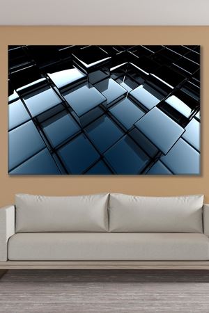 Birbirinden Ayrılan 3 Boyutlu Kareler Art Kanvas Tablo 2221549