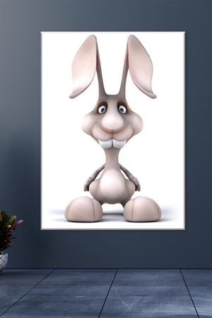 Koca Dişli Animasyon Tavşan Art KanvasTablo 2221608