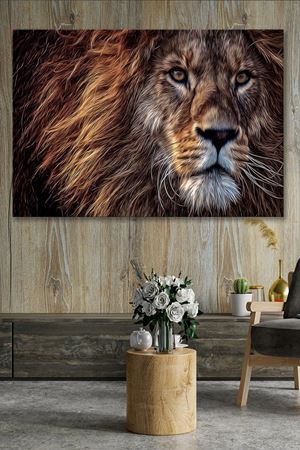 Avına Sert Bakan Aslan  Kanvas Duvar Tablo 4452383