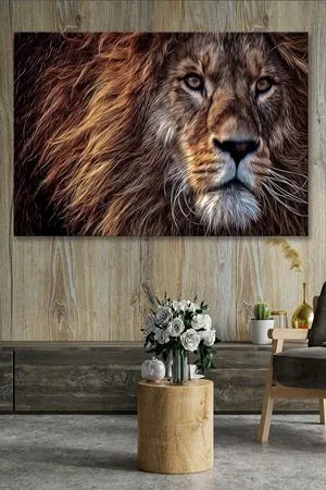 Avına Sert Bakan Aslan  Kanvas Duvar Tablo 4452383