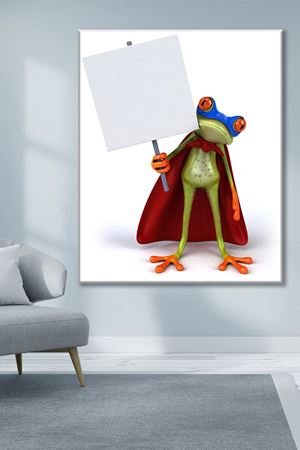 Pelerinli Animasyon Kurbağa Art Kanvas Tablo 2221610