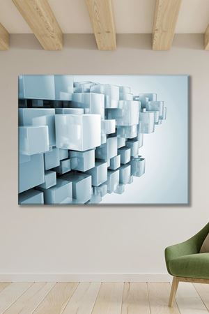 Şeffaf Kare 3 Boyutlu Kutular Art Kanvas Tablo 2221556