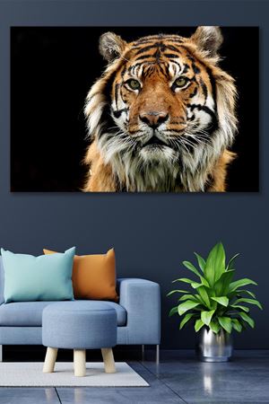 Karşıya Bakan Kaplan  Kanvas Duvar Tablo 4452327