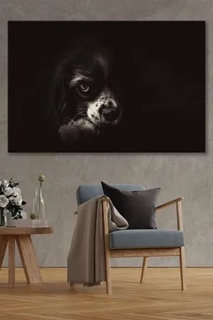 Siyah Kahverengi Köpek Kanvas Duvar Tablo 4452439