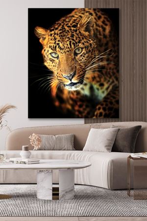 Hırlayan Leopar  Kanvas Duvar Tablo 4452243