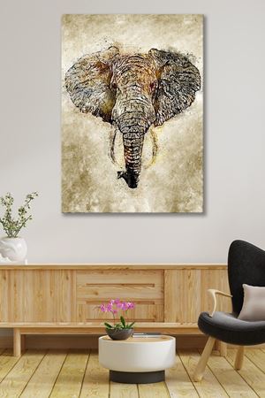 Kahverengi Fil Kanvas Duvar Tablo 4452154