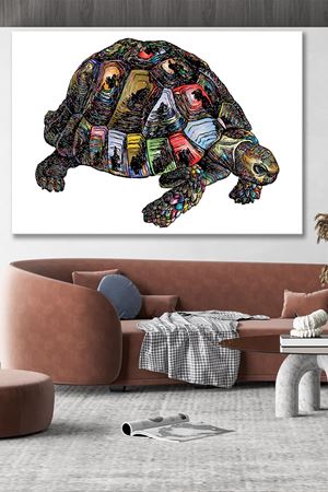 Parlak Kabuklu Kaplumbağa Kanvas Duvar Tablo 4452167