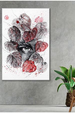 Yapraklar İçinde Göz  Duvar Kanvas Tablo 3322184