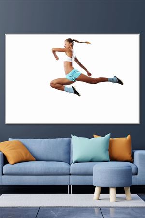 Uzun Atlama Yapan Kadın Duvar Kanvas Tablo 3322101