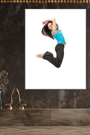 Uzun Saçlı Havada Uçan Kadın Kanvas Duvar Tablo 3322384