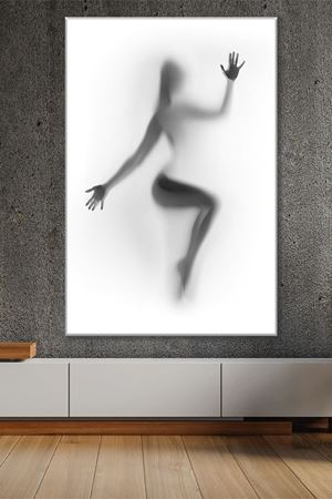 Yardım İsteyen Kadın Silüeti Duvar Kanvas Tablo 3322149