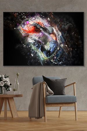 Uçan Rapçi Kız Duvar Kanvas Tablo 3322153