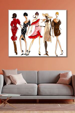 Stilist Modern Kadınlar Duvar Kanvas Tablo 3322034