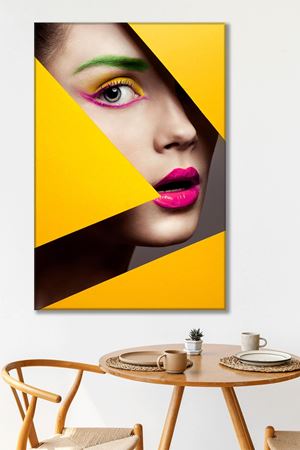 Renkli Makyajlı Kadın Duvar Kanvas Tablo 3322003