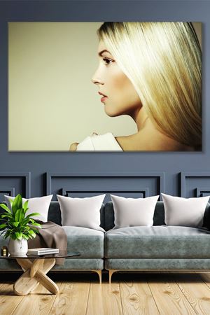 Sarışın Arkası Dönük Kadın Kanvas Duvar Tablo 3322548