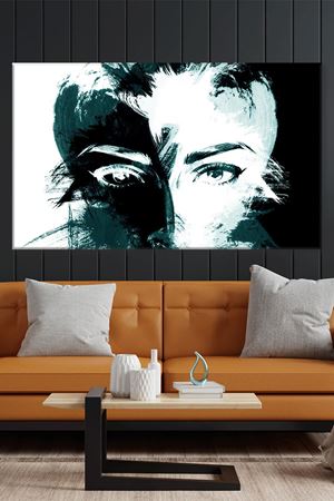 Siyah Beyaz Kadın Kanvas Duvar Tablo 3322627