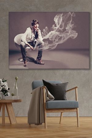 Sigara İçen Kadın Kanvas Duvar Tablo 3322297
