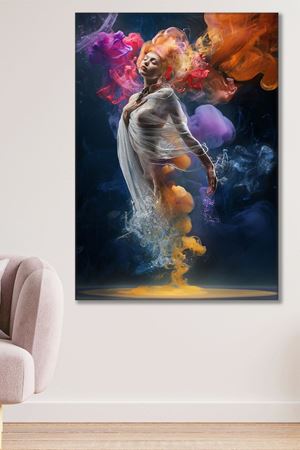 Renkli Ruhsal Kadın Duvar Kanvas Tablo 3322024