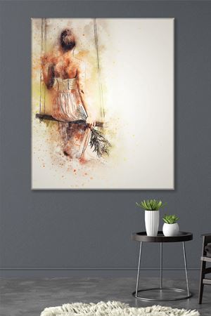 Salıncakta Sallanan Kız Duvar Kanvas Tablo 3322086