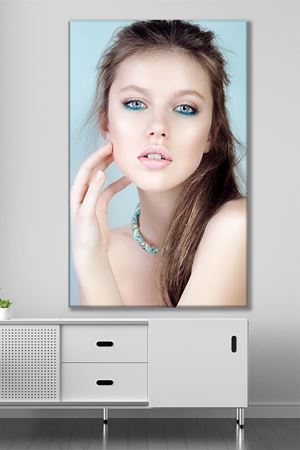 Mavi Gözlü Güzel Kadın Kanvas Duvar Tablo 3322796