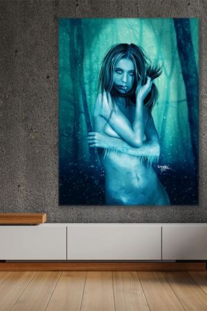 Ormanın İçinde Sanatsal Kadın Duvar Kanvas Tablo 3322161