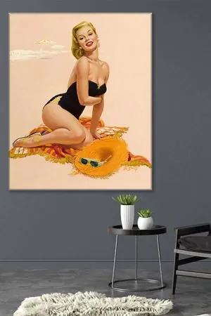 Mayolu Kadın Pop Art Duvar Kanvas Tablo 3322015