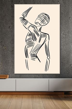 Minimalist Kadın Vücudu Kanvas Duvar Tablo 3322275