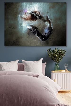 Rapçi Tarz Kadın Duvar Kanvas Tablo 3322026