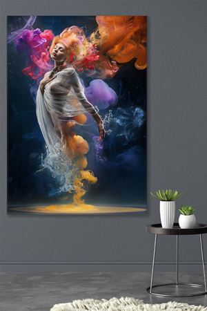 Parmaklıklar Ardındaki Kız Kanvas Duvar Tablo 3322408