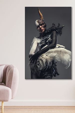 Melek Ve Şeytan Kadın Kanvas Duvar Tablo 3322360