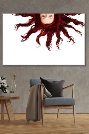 Kırmızı Saçlı Kadın Duvar Kanvas Tablo 3322084