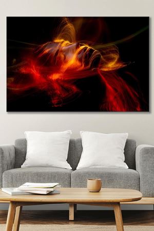 Kırmızı Işık Altında Kadın Duvar Kanvas Tablo 3322030