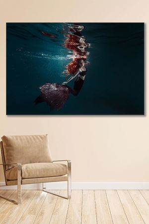 Kırmızı Saçlı Deniz Kızı Duvar Kanvas Tablo 3322150